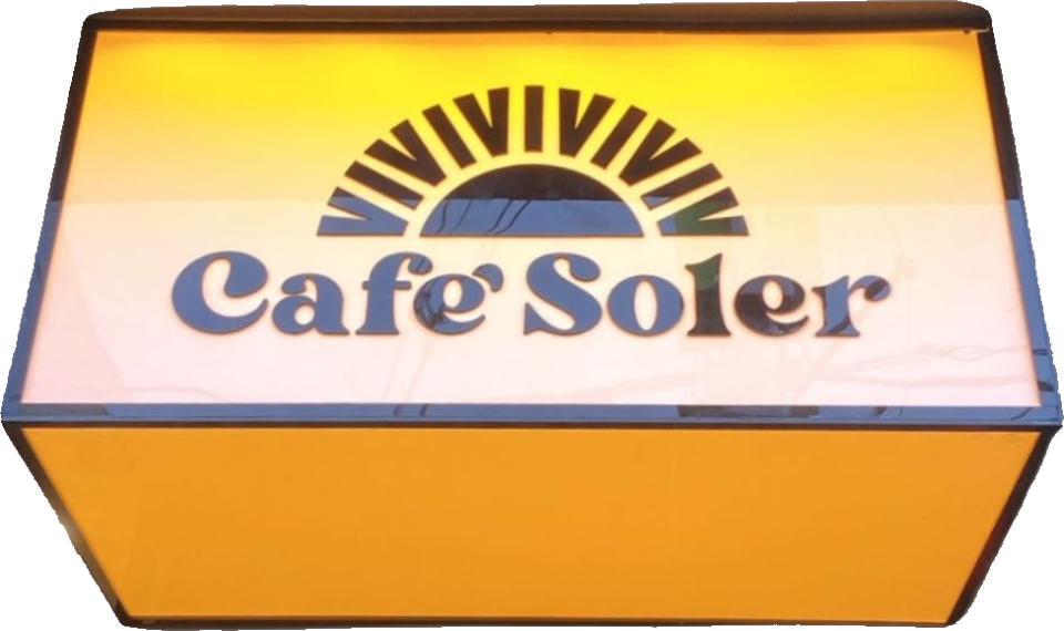 Aviso luminoso en acrílico LED de Café Soler